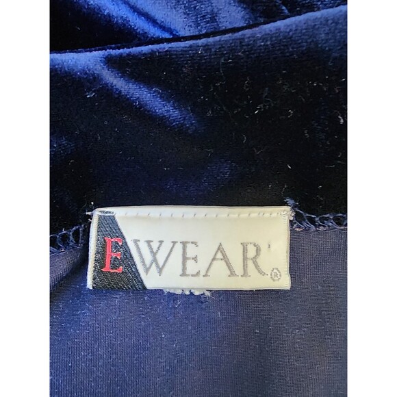 Vintage Velvet E WEAR Midnight Blue Top MOP Buttons Size XL 90's - Picture 7 of 7